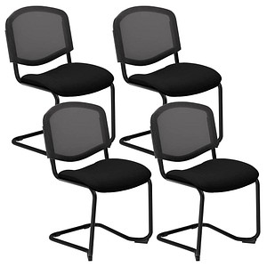 5901747156973 - Besucherstuhl Iso Ergo Mesh schwarz   schwarz ohne Armlehnen Freischwinger 5901747156973 4 Stück