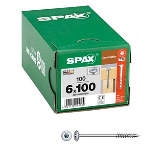 4003530245589 - HIFORCE Holzbauschraube WIROX Teilgewinde Tellerkopf T-STAR plus 4CUT-Spitze 6 x 100mm - 100 Stück