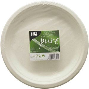 4002911765647 - Teller Zuckerrohr pure ungeteilt Ø 23 cm · 2 cm weiß 81327 4002911765647 50 Stück