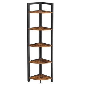 0194343033495 - Eckregal mit 5 Ablagen Bücherregal Aufbewahrungsregal multifunktional für Wohnzimmer Schlafzimmer Büro 30 x 30 x 150 cm Industrie-Design