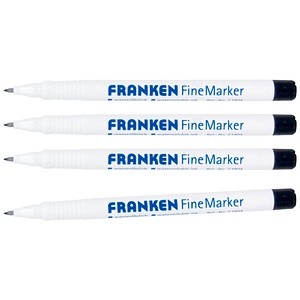Franken Boardmarker FineMarker, Z190410, schwarz, 0,7mm Rundspitze 4016946055086 Franken 4 Stück