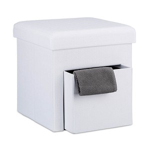 4052025965105 - Faltbarer Sitzhocker Leinen Aufbewahrungs-Fach abnehmbarer Deckel Sitzwürfel hbt 38 x 38 x 38 cm weiß - Relaxdays 4052025965105 - Faltbarer Sitzhocker Leinen Aufbewahrungs-Fach abnehmbarer Deckel Sitzwürfel hbt 38 x 38 x 38 cm weiß - Relaxdays