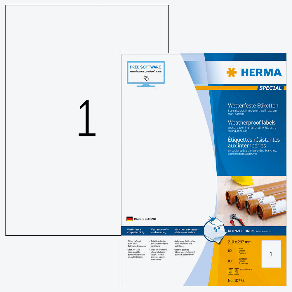 Apli Etiquetas Adesivas Resistentes Poliéster 210x297mm 100 Fls - 12121