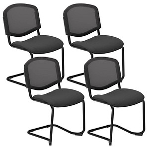 5901747157000 - Besucherstuhl Iso Ergo Mesh anthrazit   schwarz ohne Armlehnen Freischwinger 5901747157000 4 Stück