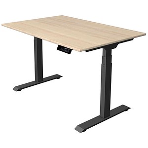 Kerkmann Move 1 stable elektrisch höhenverstellbarer Schreibtisch ahorn rechteckig, T-Fuß-Gestell grau 120,0 x 80,0 cm