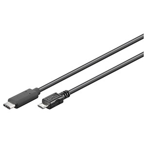 goobay USB C/Micro USB 2.0 B Kabel 1,0 m schwarz >> büroshop24