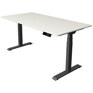 Kerkmann Move 1 stable elektrisch höhenverstellbarer Schreibtisch weiß rechteckig, T-Fuß-Gestell grau 160,0 x 80,0 cm