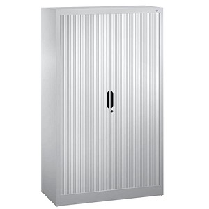 4050646447284 - Rollladenschrank mit Horizontal-Jalousie HxBxT 1660 x 1000 x 420 mm 3 Fachböden 4 Ordnerhöhen weißaluminium C+P
