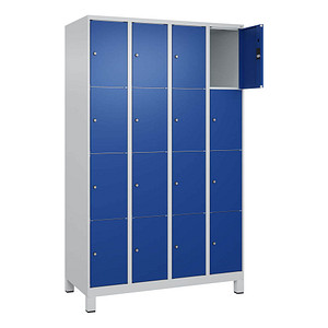 4066681682139 - Schließfachschrank Classic Plus enzianblau lichtgrau 080010-404 S10003 16 Schließfächer 1200 x 500 x 1950 cm 4066681682139 