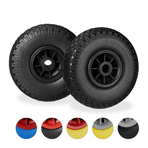 4052025913724 - Sackkarrenrad 2er Set pannensichere 300-4 Vollgummireifen 25mm Achse bis 80 kg 260x85 mm schwarz - Relaxdays 4052025913724 - Sackkarrenrad 2er Set pannensichere 300-4 Vollgummireifen 25mm Achse bis 80 kg 260x85 mm schwarz - Relaxdays