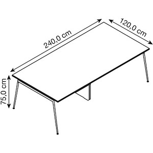 8059519730139 - Konferenztisch X3 X3LT112+X3LT12A RK I 75cm (H) 240cmx120cm (BxT) rechteckig eiche Weiß 8059519730139 Quadrifoglio 8059519730139 - Konferenztisch X3 X3LT112+X3LT12A RK I 75cm (H) 240cmx120cm (BxT) rechteckig eiche Weiß 8059519730139 Quadrifoglio