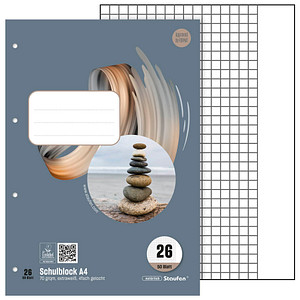 9002244561775 - Schulblock 040450026 Style Lineatur 26   kariert mit weißem Rand A4 70g 50 Blatt 9002244561775 Staufen
