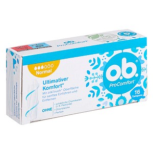 o.b. Tampons ProComfort Normal für mittlere/stärkere Periode, 16 St.
