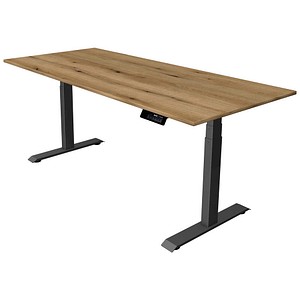 Kerkmann Move 1 stable elektrisch höhenverstellbarer Schreibtisch asteiche rechteckig, T-Fuß-Gestell grau 180,0 x 80,0 cm