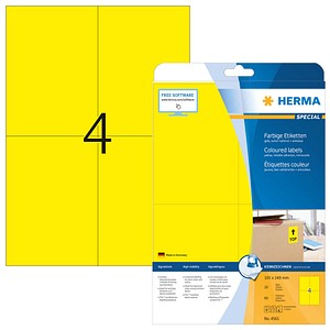 80 HERMA Etiketten 4561 gelb 105,0 x 148,0 mm