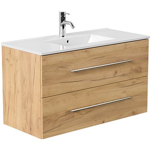 4251982674741 - POSSEIK Waschbecken mit Unterschrank HOMELINE 100 eiche gold 1010 x 470 x 578 cm