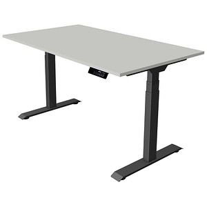 Kerkmann Move 1 stable elektrisch höhenverstellbarer Schreibtisch lichtgrau rechteckig, T-Fuß-Gestell grau 140,0 x 80,0 cm