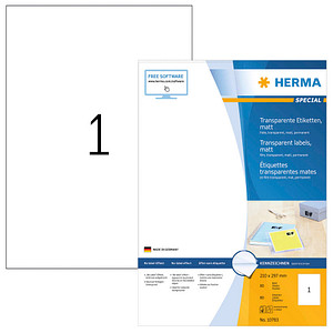 80 HERMA Folienetiketten transparent 210,0 x 297,0 mm