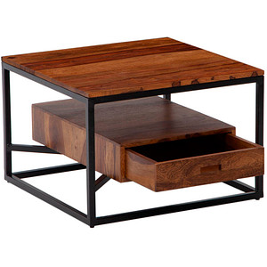 WOHNLING Couchtisch quadratisch Massivholz sheesham 60,0 x 60,0 x 40,0 cm, 1 St.