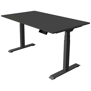 Kerkmann Move 1 stable elektrisch höhenverstellbarer Schreibtisch anthrazit rechteckig, T-Fuß-Gestell grau 140,0 x 80,0 cm