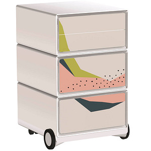 PAPERFLOW easyBox Colour Rollcontainer weiß, bunt 4 Auszüge 39,0 x 43,6 x 64,2 cm