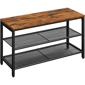 0194343231372 - Schuhregal Vasagle  Braun Schwarz  Metall Holzwerkstoff  Vintage  80x445x30 cm  Typenauswahl  Garderobe Schuhaufbewahrung Schuhregale