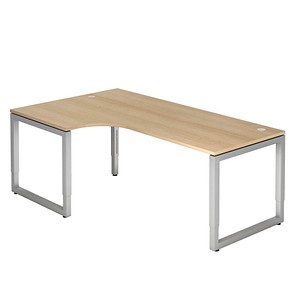 RS82 höhenverstellbarer Schreibtisch eiche L-Form