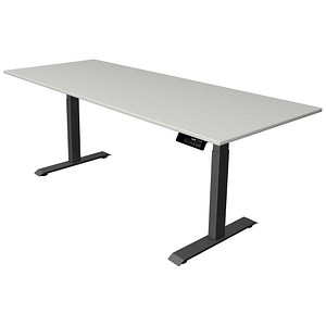 Kerkmann Move 1 stable elektrisch höhenverstellbarer Schreibtisch lichtgrau rechteckig, T-Fuß-Gestell grau 200,0 x 80,0 cm