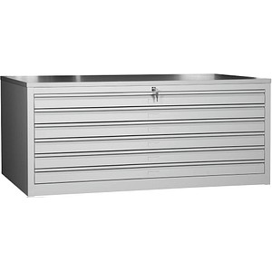 Gürkan Planschrank lichtgrau 6 Schubladen 113,0 x 83,0 x 62,0 cm