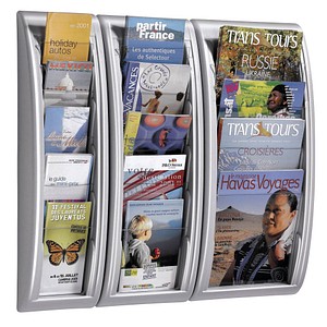 3660141239645 - Prospekthalter QUICK BLICK 29 x 65 x 95 cm (B x H x T) DIN A4 Polystyrol alu 4 Fächer 3660141239645 - Prospekthalter QUICK BLICK 29 x 65 x 95 cm (B x H x T) DIN A4 Polystyrol alu 4 Fächer