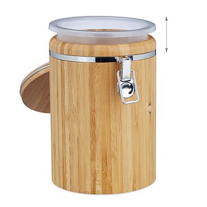 4052025206055 - Kaffeedose Bambus leicht zu reinigen Kunststoffbehälter Bügelverschluss h x b x t ca 20 x 135 x 135 cm natur - Relaxdays 4052025206055 - Kaffeedose Bambus leicht zu reinigen Kunststoffbehälter Bügelverschluss h x b x t ca 20 x 135 x 135 cm natur - Relaxdays