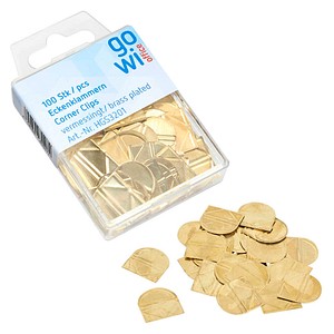 Gowi Eckenklammern gold 1,9 x 1,8 cm, 100 St.