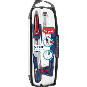 Maped M196100 m.Stop-System Zirkel 3tlg. grau+blau sort. 3154141961007 Maped
