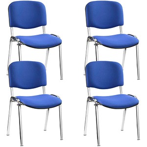 5901747021387 - Besucherstuhl Iso Visitor blau   chrom ohne Armlehnen 4-Fuß-Gestell 5901747021387 4 Stück