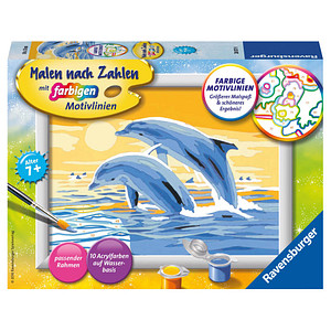 4005556280179 - Malen nach Zahlen RAVENSBURGER Freunde des Meeres Malvorlagen bunt Kinder Basteln Malen Kosmetik Schmuck Made in Europe FSC - schützt Wald weltweit