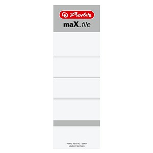 herlitz Ordneretiketten maX.file weiß für 8,0 cm Rückenbreite, 10 St.