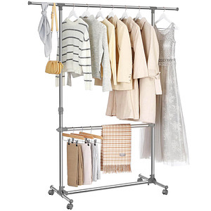 6955880349043 - Rollgarderobe LLR401 grau Metall 1010 - 1660 x 1130 - 1800 cm 6955880349043 SONGMICS 6955880349043 - Rollgarderobe LLR401 grau Metall 1010 - 1660 x 1130 - 1800 cm 6955880349043 SONGMICS