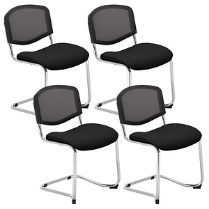 5901747084221 - Besucherstuhl Iso Ergo Mesh schwarz   chrom ohne Armlehnen Freischwinger 5901747084221 4 Stück