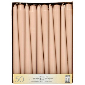 4002911415412 - Leuchterkerzen Ø 22 cm puder Hochwertige Kerzen mit einer Brenndauer von bis zu 7 Stunden 1 Packung = 50 Stück