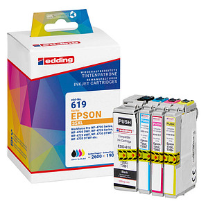 edding EDD-619 schwarz, cyan, magenta, gelb Druckerpatronen kompatibel zu EPSON 35XL / T3596XL, 4er-Set