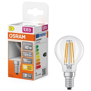 OSRAM LED-Lampe Star Classic P40 E14 3,4 W klar, 1 St.