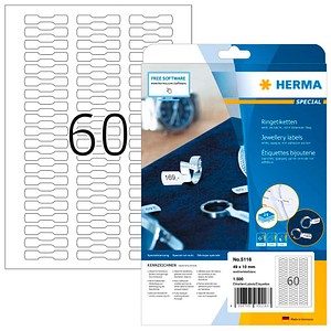 1.500 HERMA Schmucketiketten 5116 weiß 49,0 x 10,0 mm
