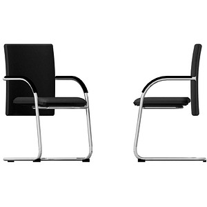 5020073994254 - Besucherstuhl Classy schwarz   chrom mit Armlehnen Freischwinger 5020073994254 2 Stück