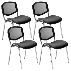 5901747156485 - Besucherstuhl Iso Ergo Mesh anthrazit schwarz   chrom ohne Armlehnen 4-Fuß-Gestell 5901747156485 4 Stück 5901747156485 - Besucherstuhl Iso Ergo Mesh anthrazit schwarz   chrom ohne Armlehnen 4-Fuß-Gestell 5901747156485 4 Stück