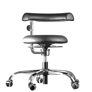 Mey Chair Hocker 09700 A20-53-TR-Comfort-KL, schwarz, mit Rollen, höhenverstellbar, bis 120kg 4260046924081 Mey Chair