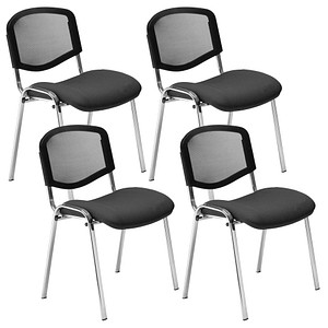 5901747156508 - Besucherstuhl Iso Ergo Mesh anthrazit   chrom ohne Armlehnen 4-Fuß-Gestell 5901747156508 4 Stück
