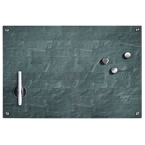 Glas-Magnettafel 60,0 x 40,0 cm Stone anthrazit