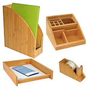 AKTION: WEDO Schreibtischset Bambus braun