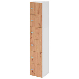 4032062314685 - HAMMERBACHER Schließfachschrank weiß asteiche V264L6 W R ZS 6 Schließfächer 400 x 420 x 2156 cm 4032062314685 - HAMMERBACHER Schließfachschrank weiß asteiche V264L6 W R ZS 6 Schließfächer 400 x 420 x 2156 cm
