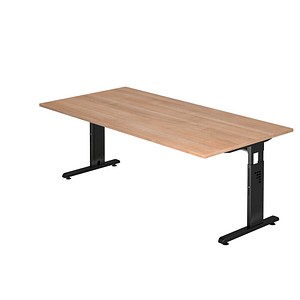 OS 2E höhenverstellbarer Schreibtisch nussbaum rechteckig